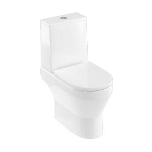 Curve2 rimless open back close coupled WC including soft close seat